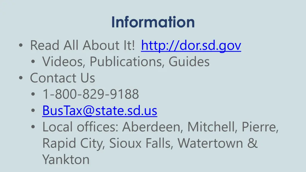 information