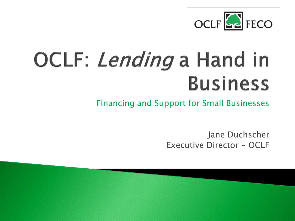 financing and support for small businesses