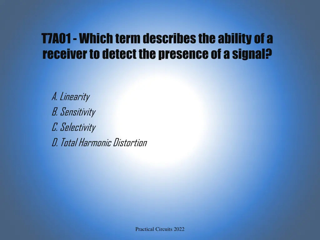 t7a01 which term describes the ability