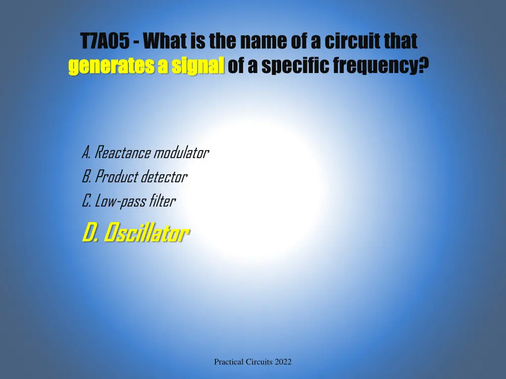t7a05 what is the name of a circuit that 1