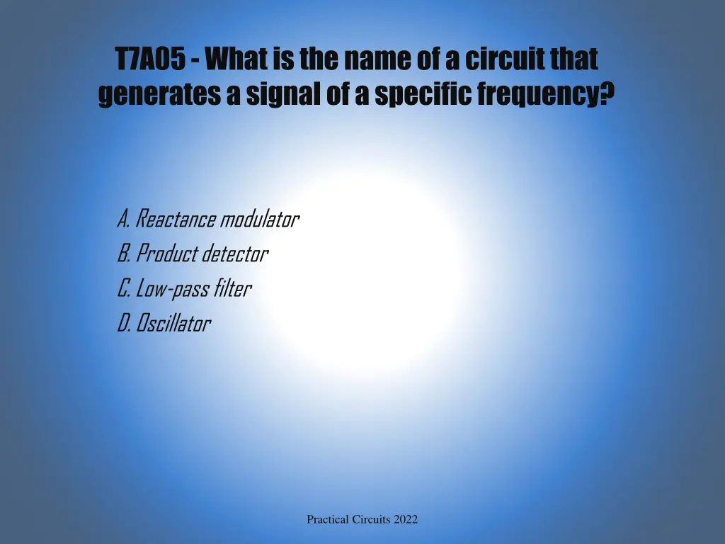 t7a05 what is the name of a circuit that