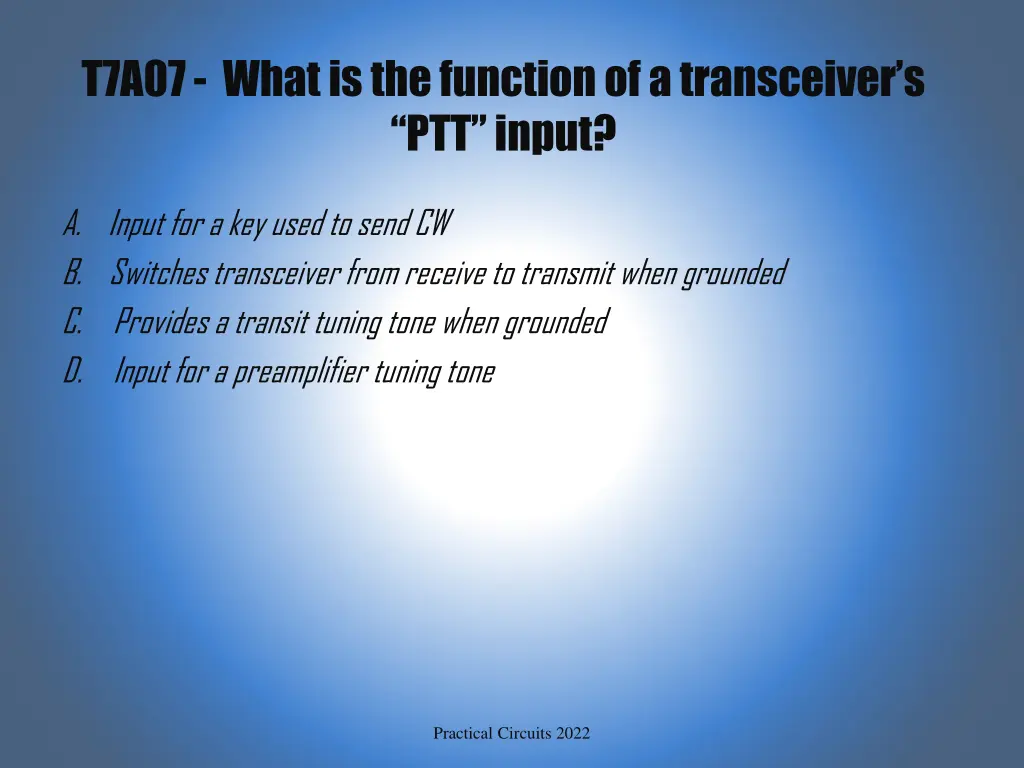 t7a07 what is the function of a transceiver