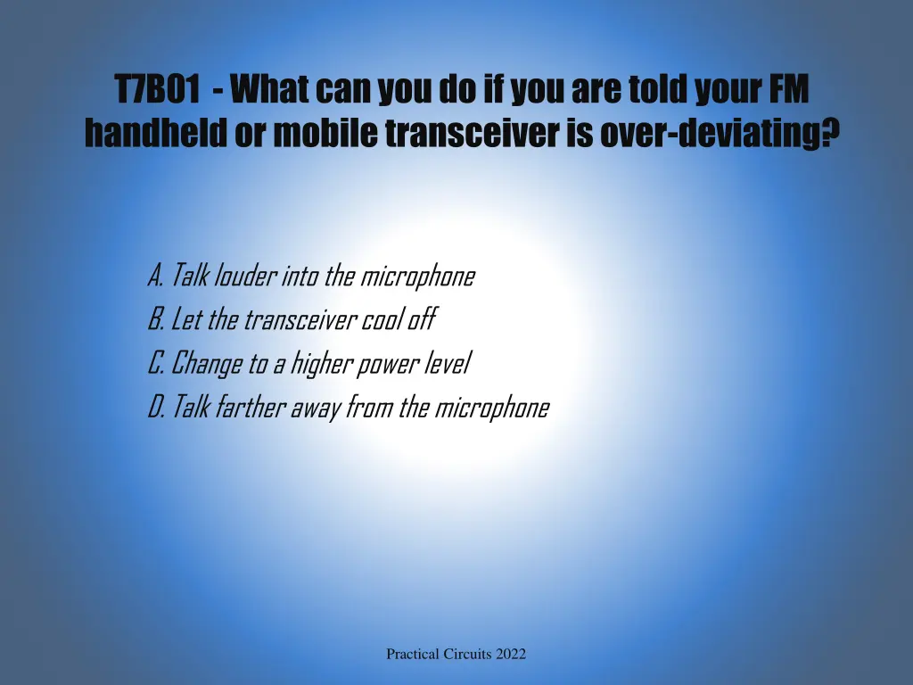 t7b01 what can you do if you are told your