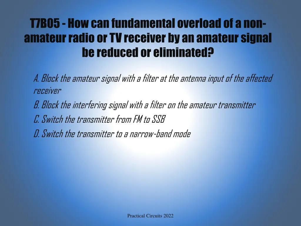 t7b05 how can fundamental overload