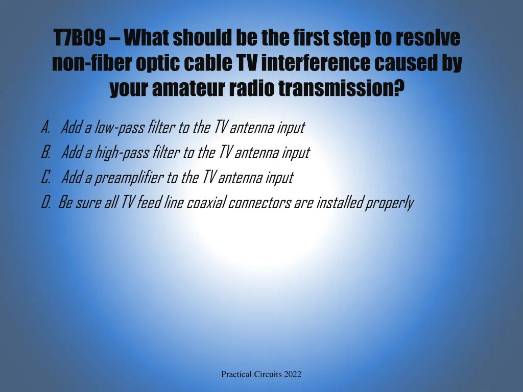 t7b09 what should be the first step to resolve