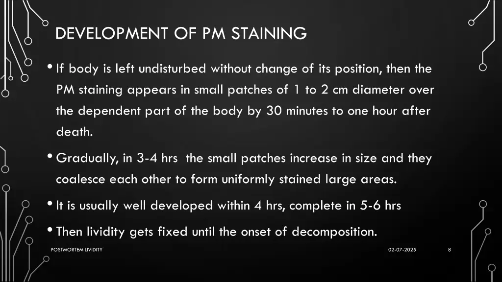 development of pm staining