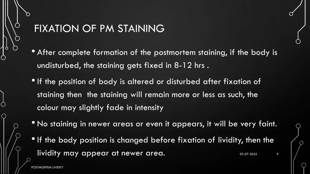 fixation of pm staining