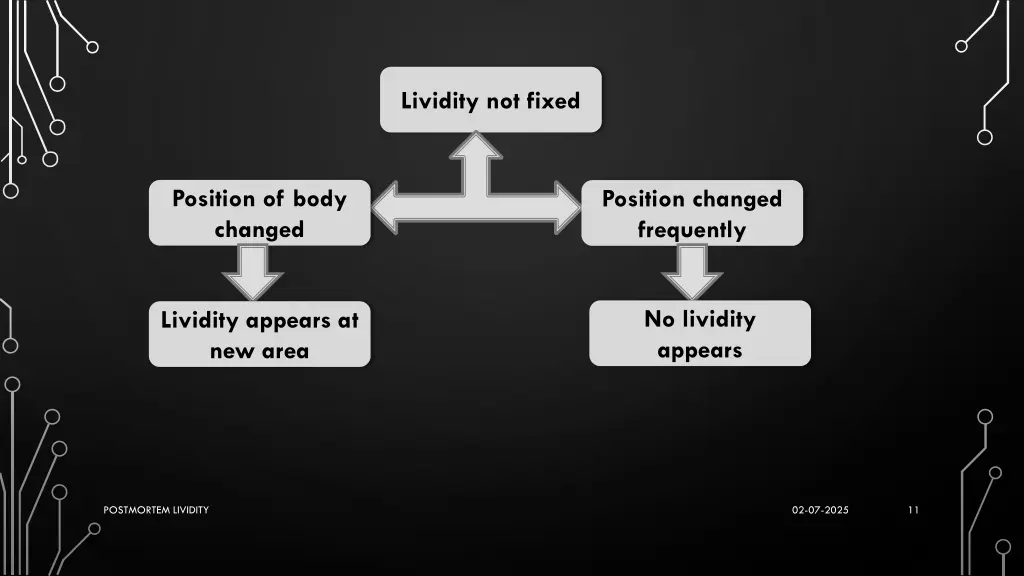 lividity not fixed