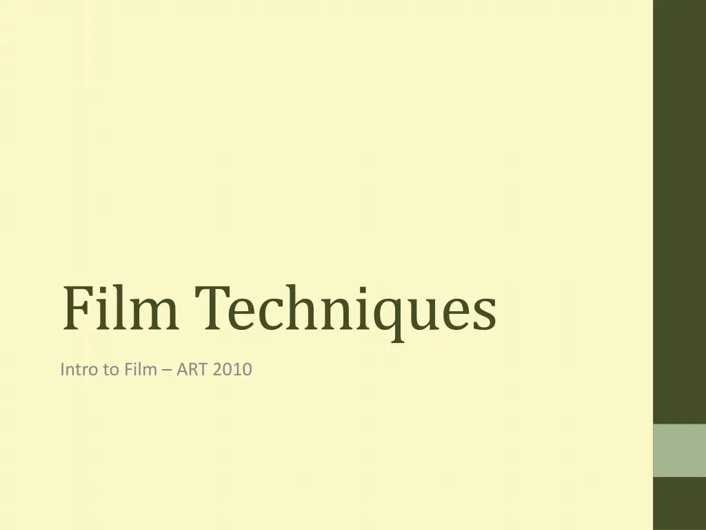 film techniques