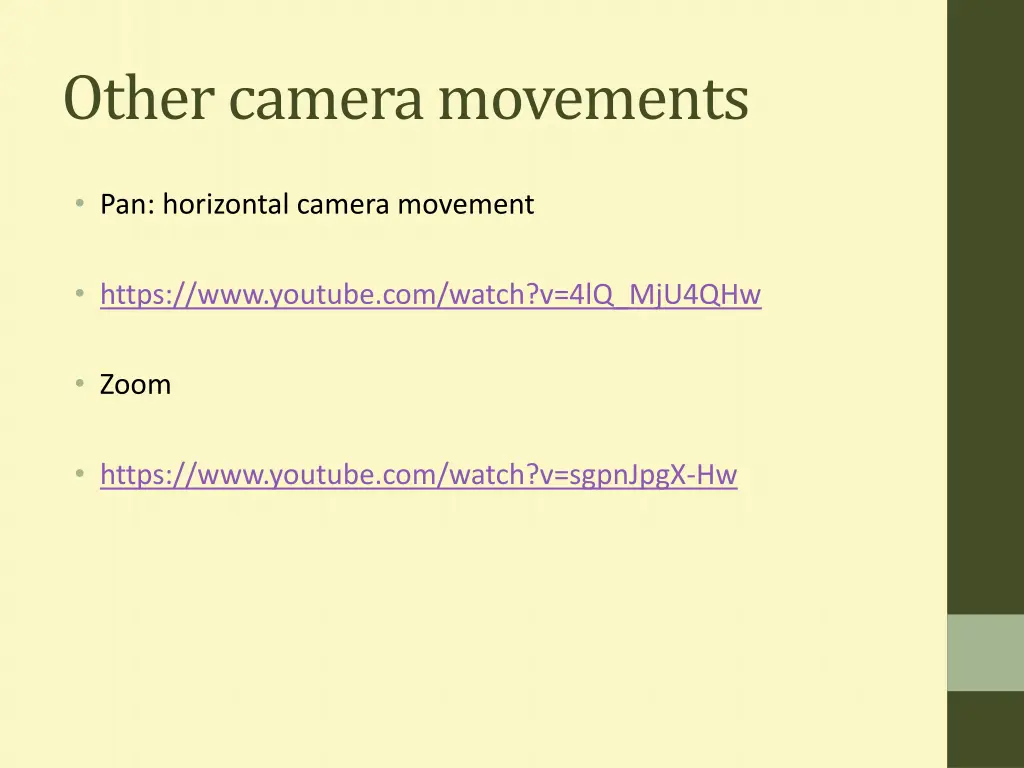 other camera movements