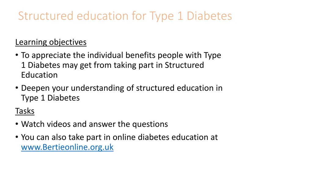 structured education for type 1 diabetes