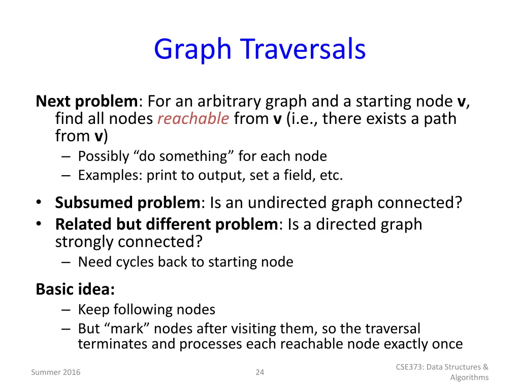 graph traversals