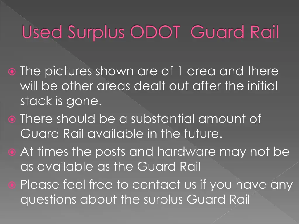 used surplus odot guard rail 4