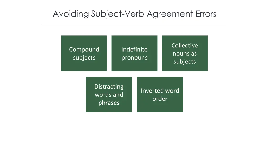 avoiding subject verb agreement errors