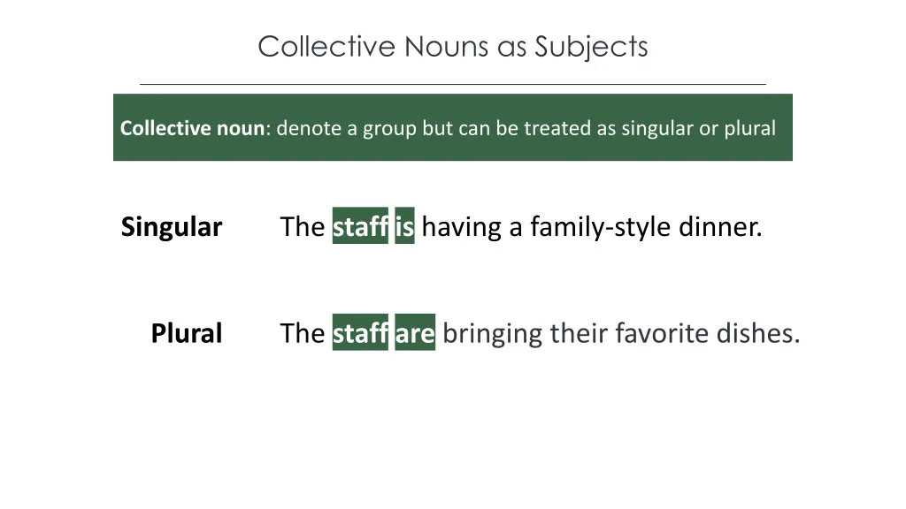 collective nouns as subjects
