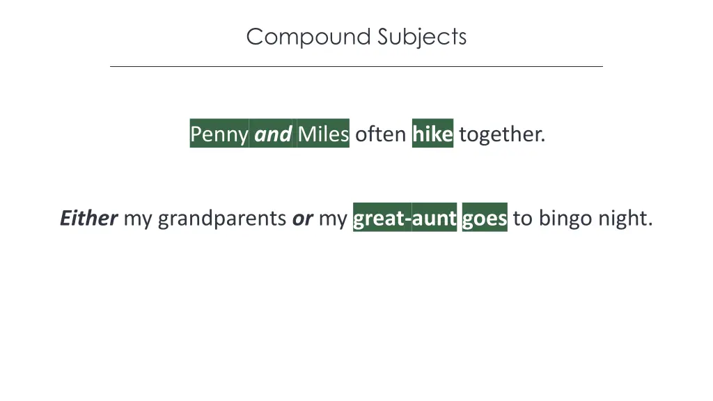 compound subjects 1
