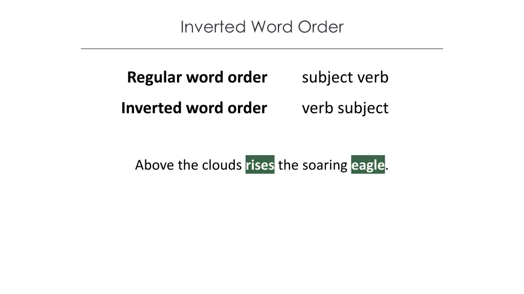 inverted word order