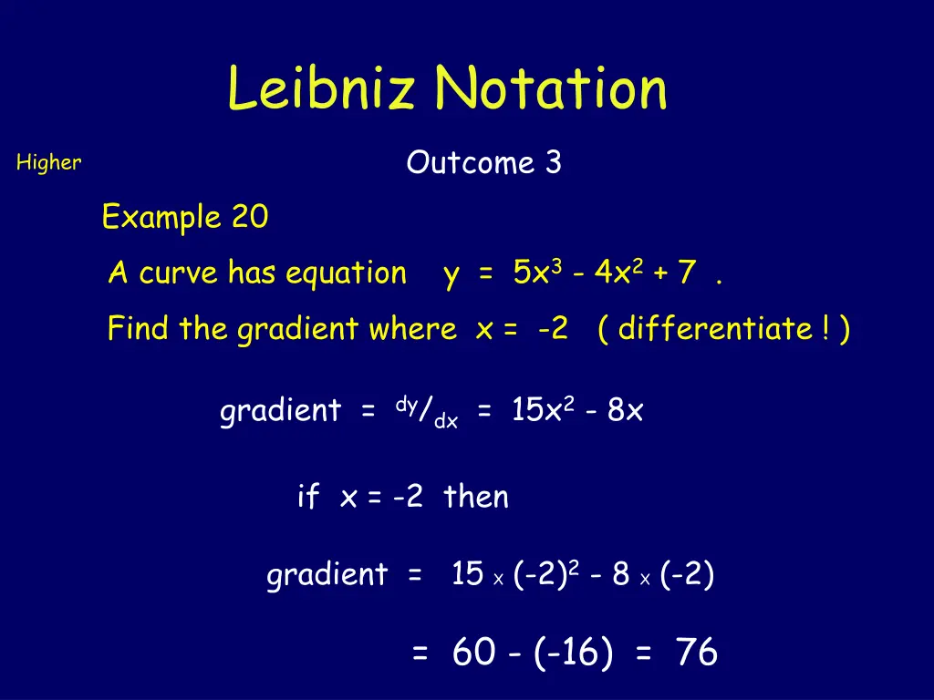 leibniz notation outcome 3 1