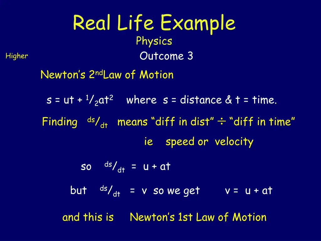 real life example physics outcome 3
