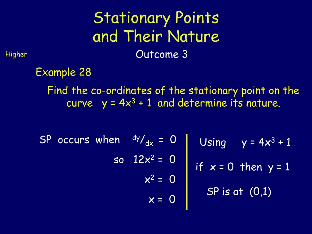 stationary points and their nature outcome 3 4