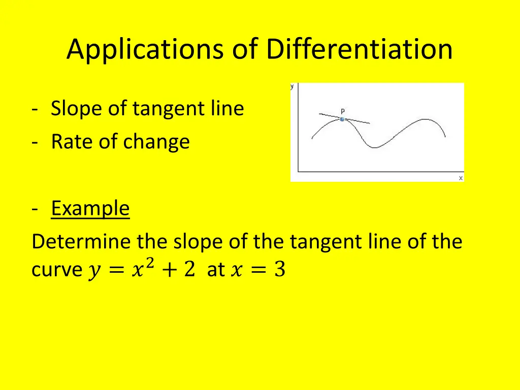 applications of differentiation