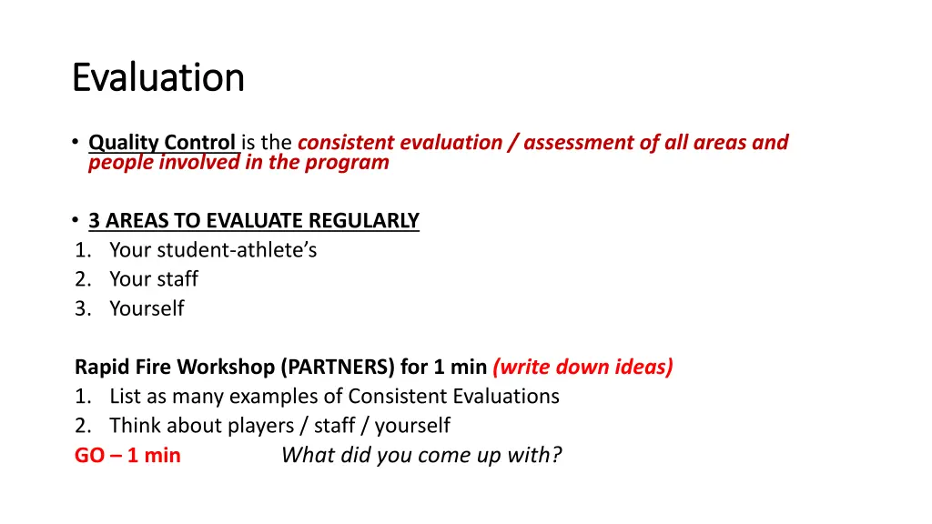 evaluation evaluation