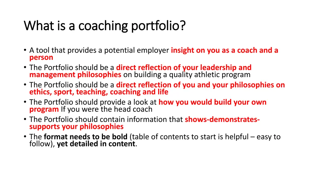 what is a coaching portfolio what is a coaching