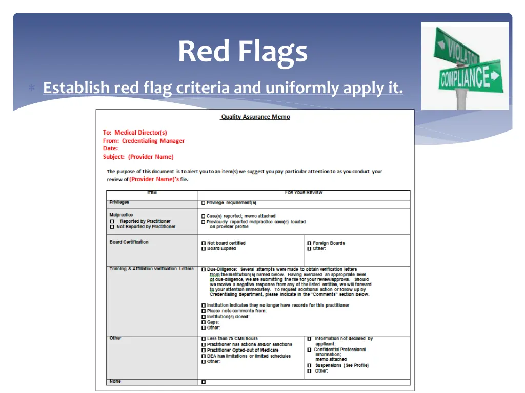 red flags
