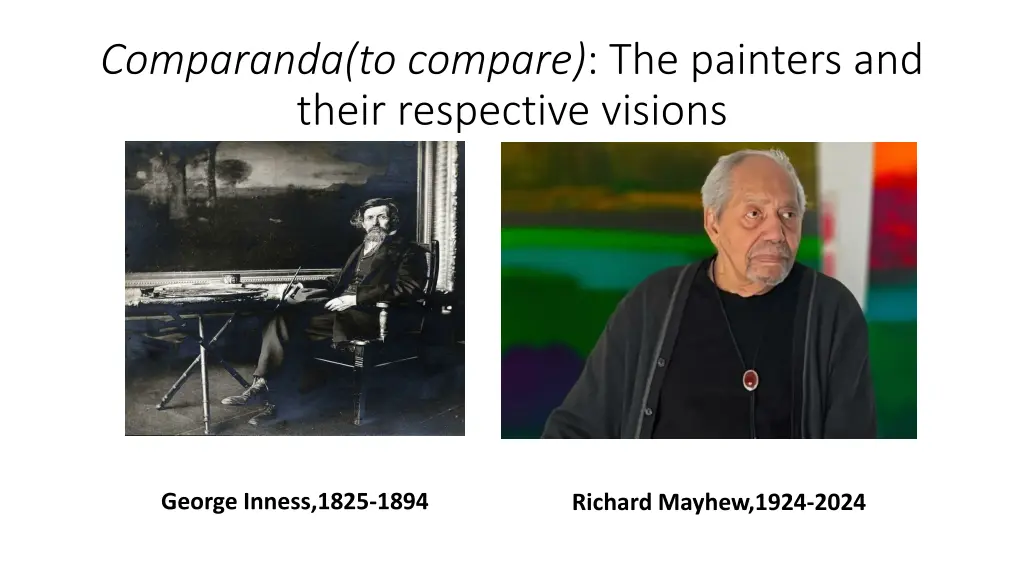 comparanda to compare the painters and their