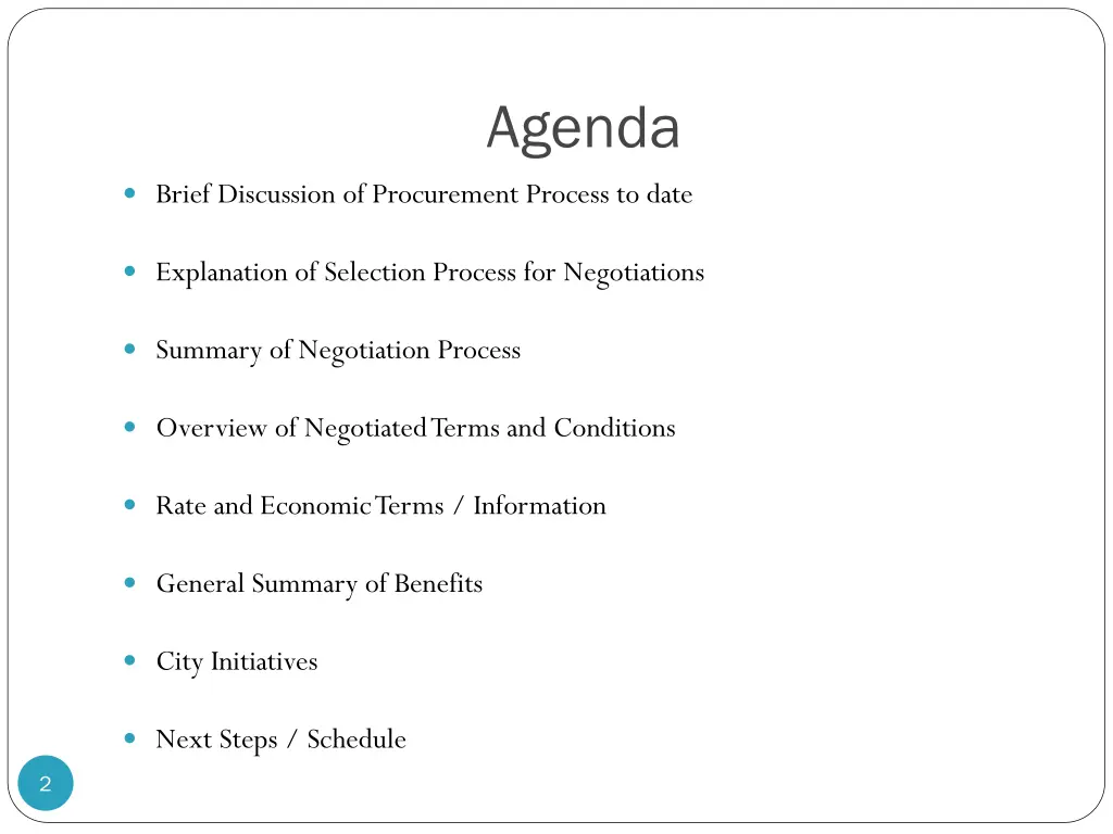agenda