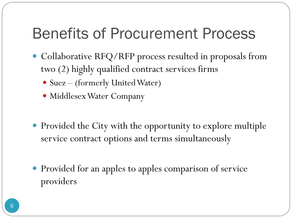 benefits of procurement process