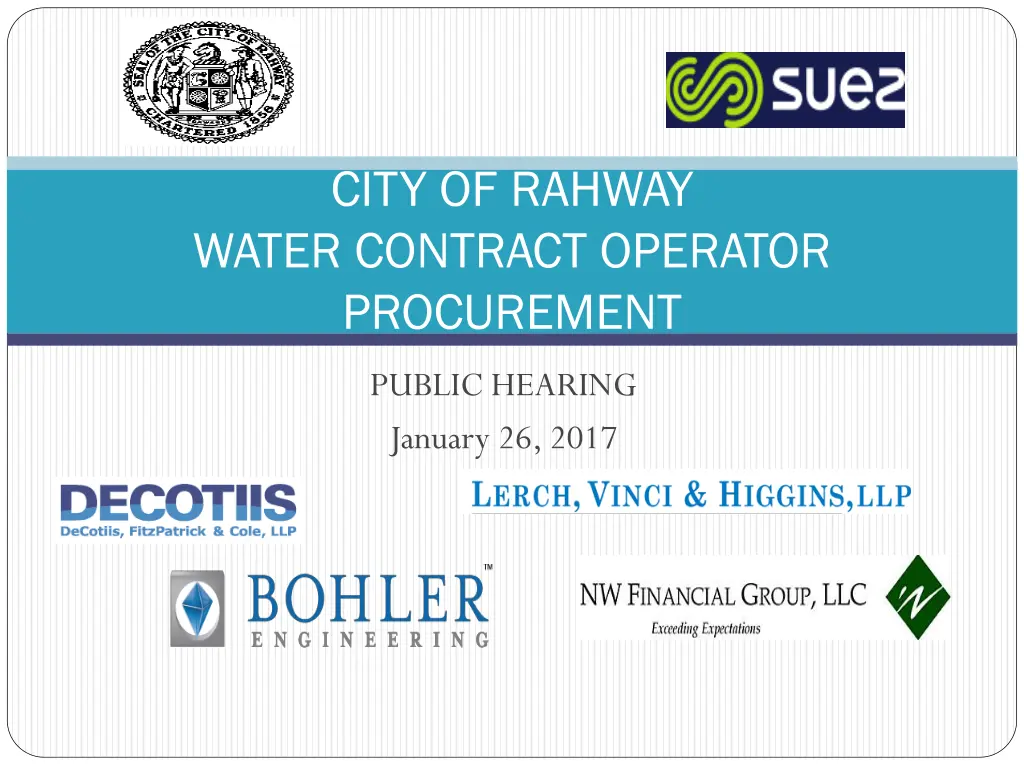 city of rahway water contract operator procurement