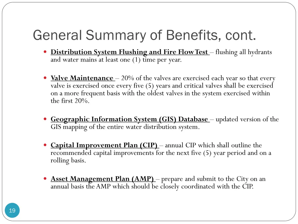 general summary of benefits cont