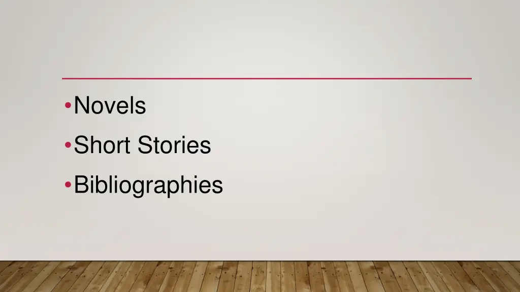 novels short stories bibliographies