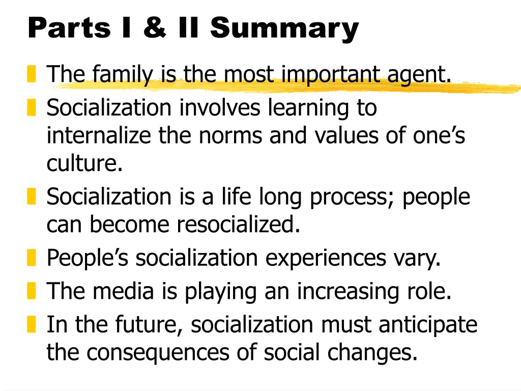 parts i ii summary