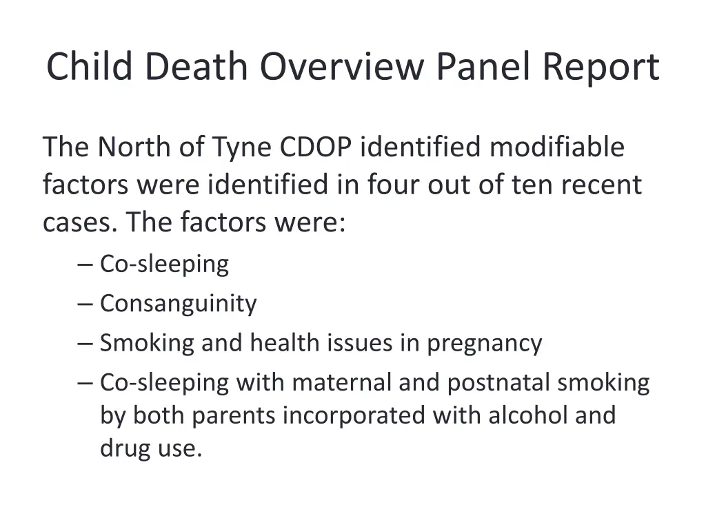 child death overview panel report