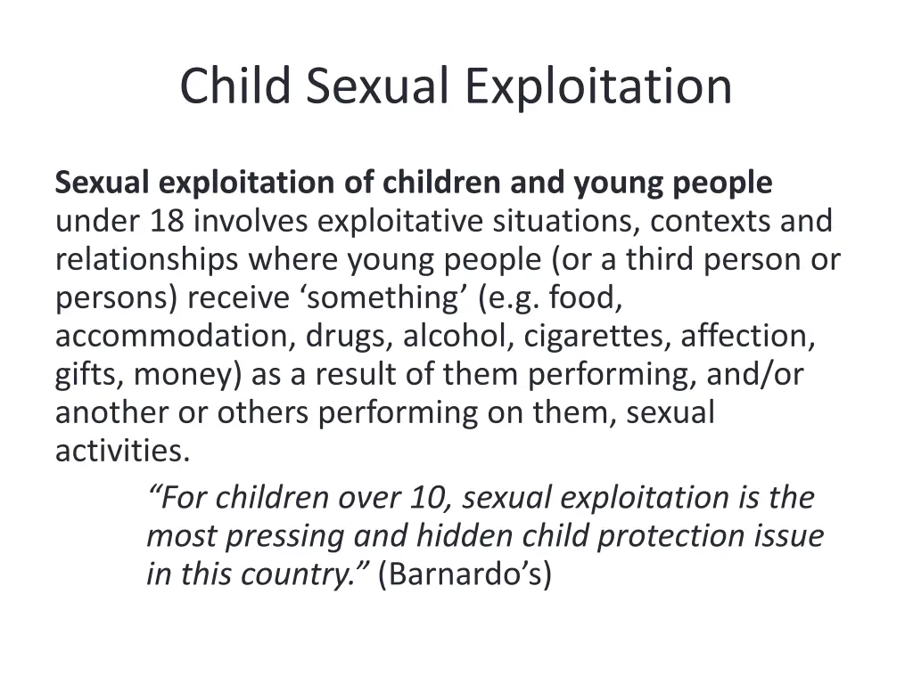 child sexual exploitation