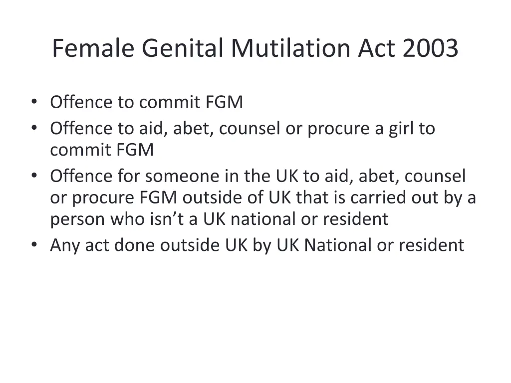 female genital mutilation act 2003