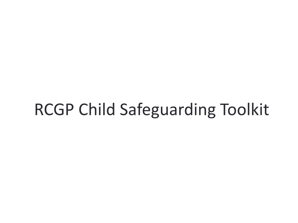 rcgp child safeguarding toolkit