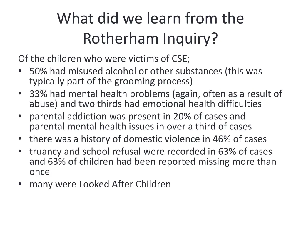 what did we learn from the rotherham inquiry