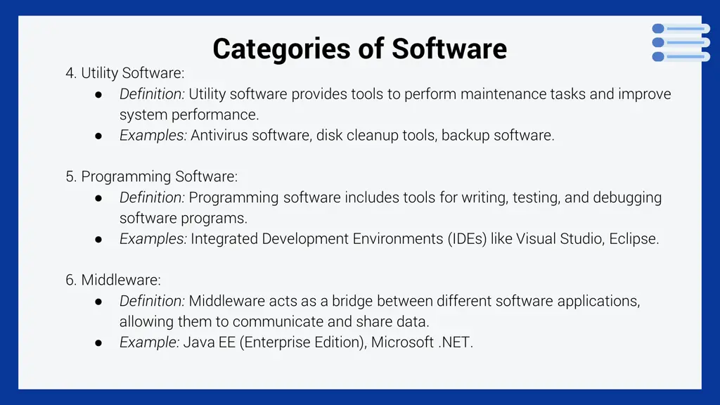 categories of software