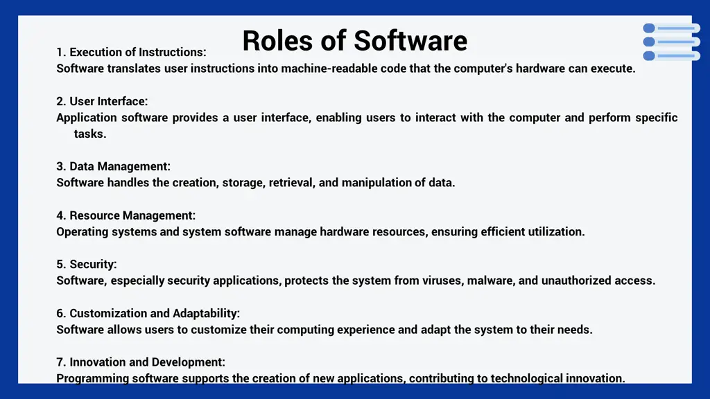 roles of software