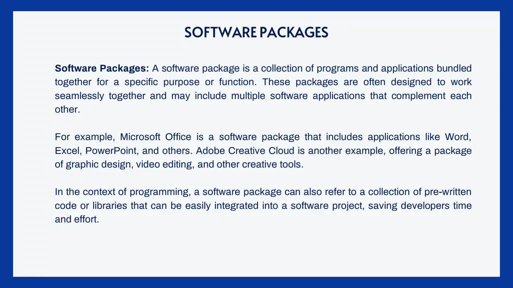 software packages software packages