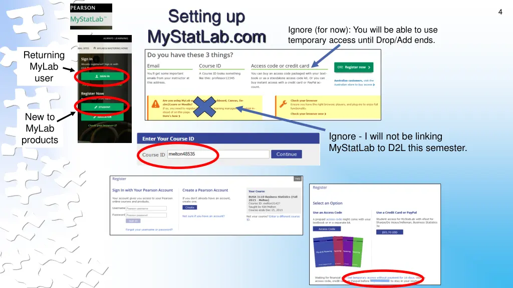 setting up mystatlab com