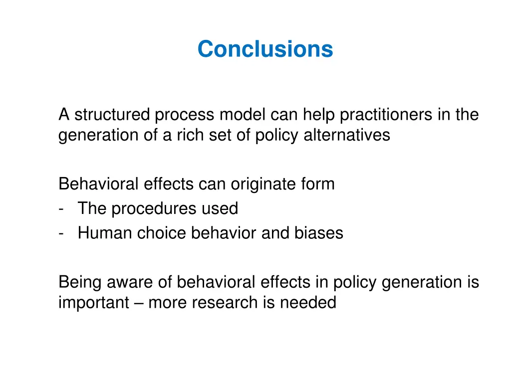 conclusions