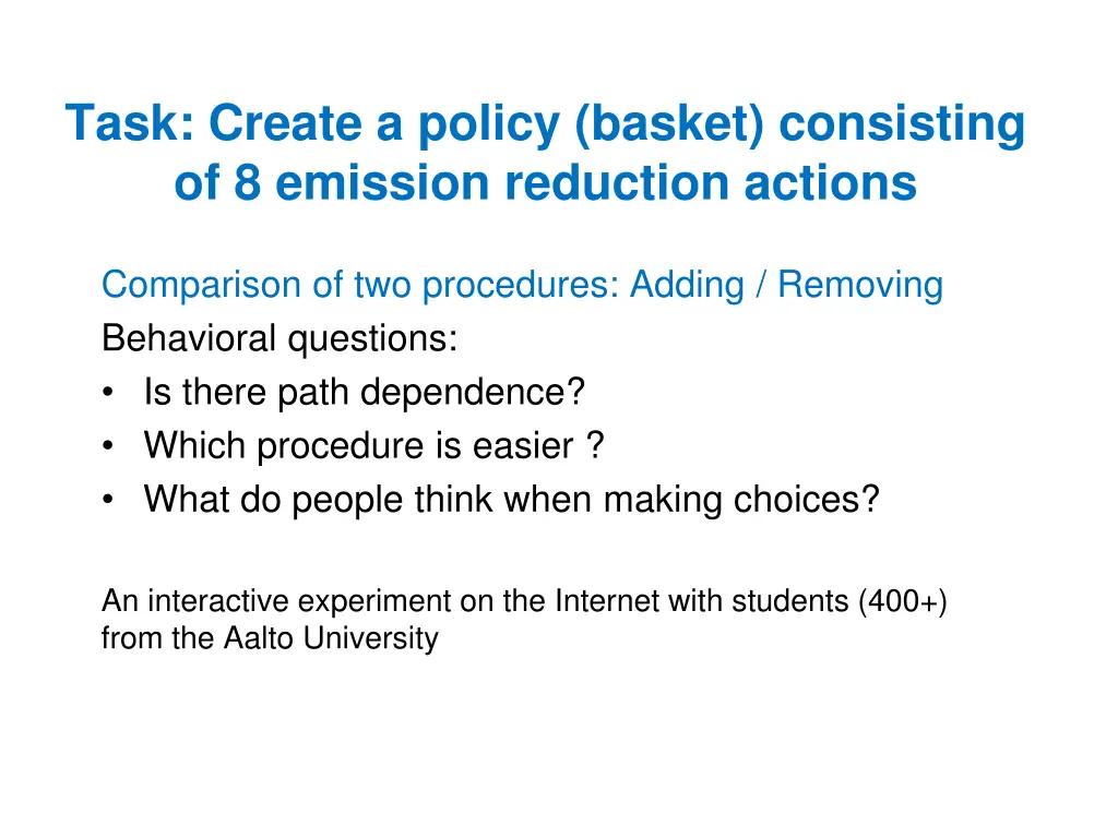 task create a policy basket consisting