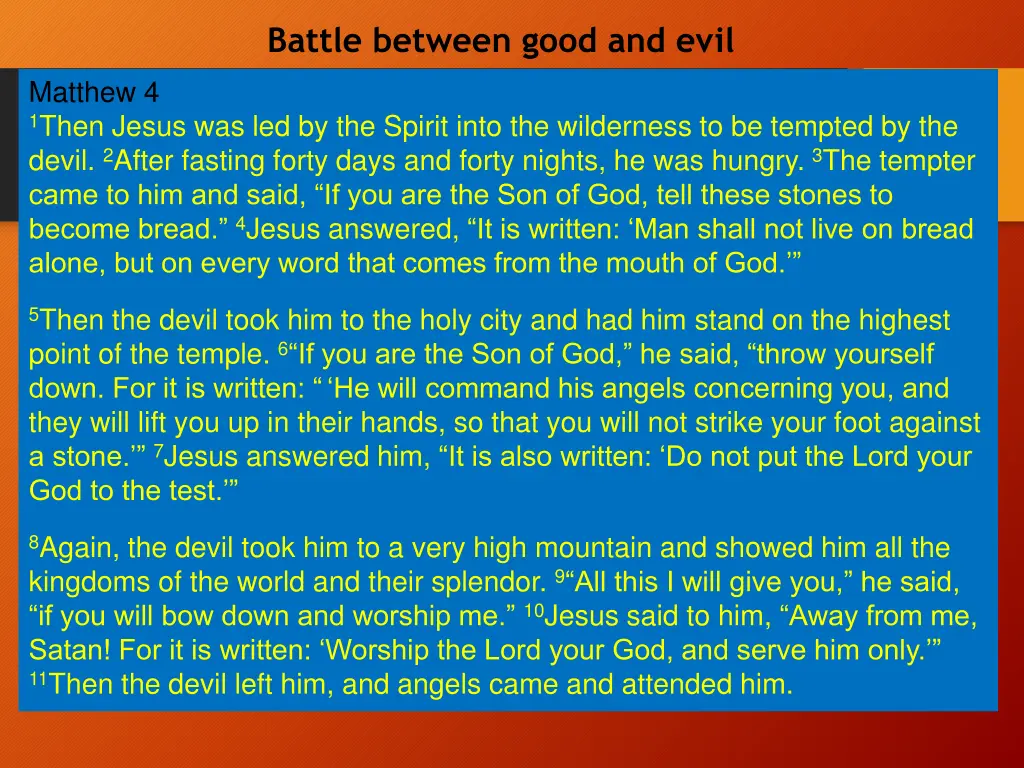 battle between good and evil