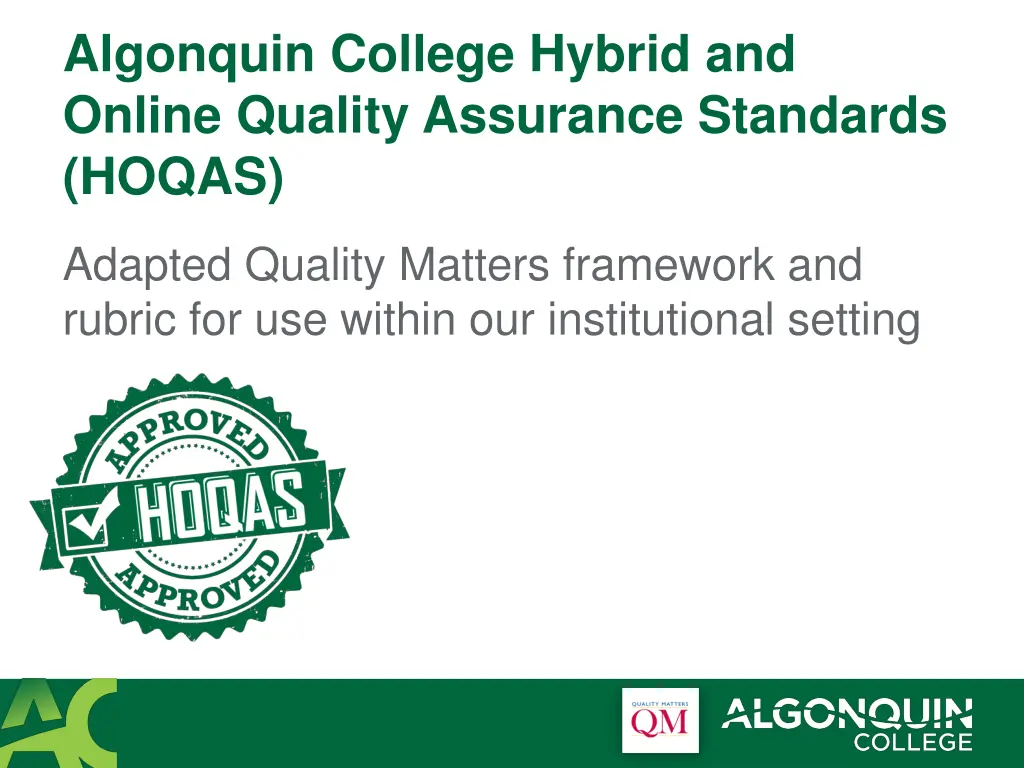 algonquin college hybrid and online quality