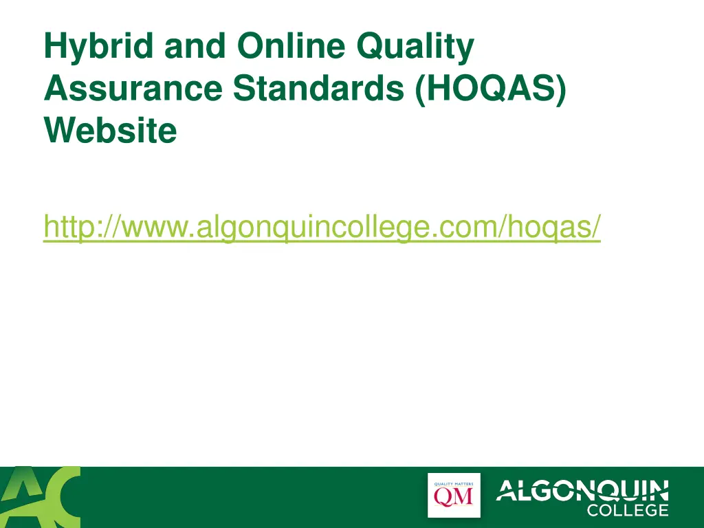hybrid and online quality assurance standards