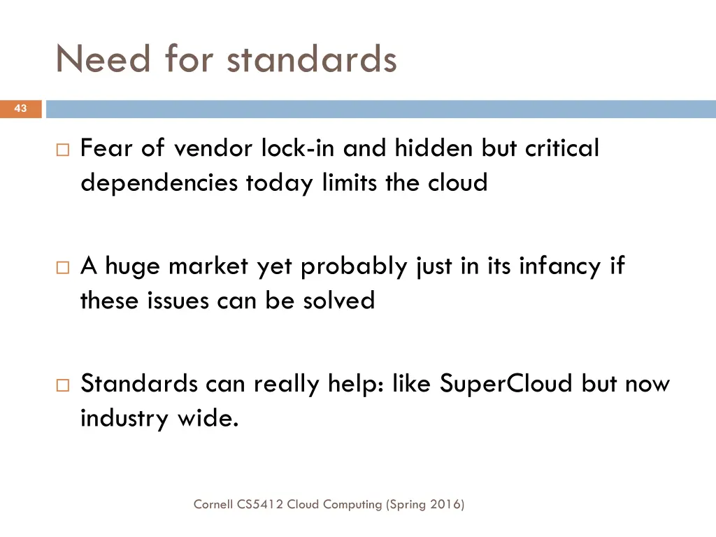 need for standards